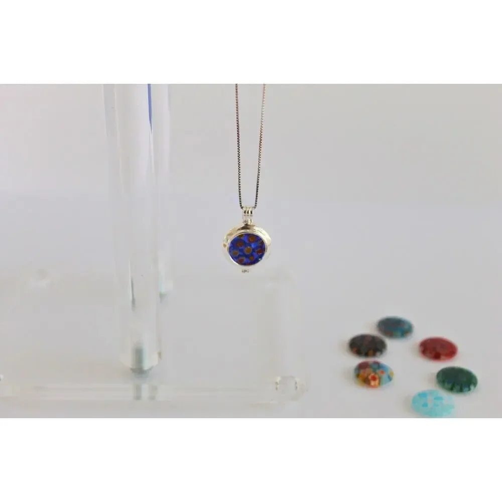 Vintage Millefiori Changeable Necklace 18in Multicolor Made/Italy Micro Mosaic - Picture 2 of 8